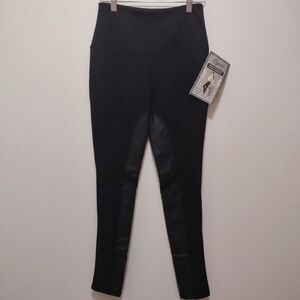 Lysse Black Vegan Leather Equestrian High Rise Leggings NEW Small